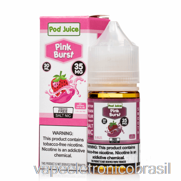 Vape Eletrônico Pink Burst - Suco De Vagem - 30ml 35mg